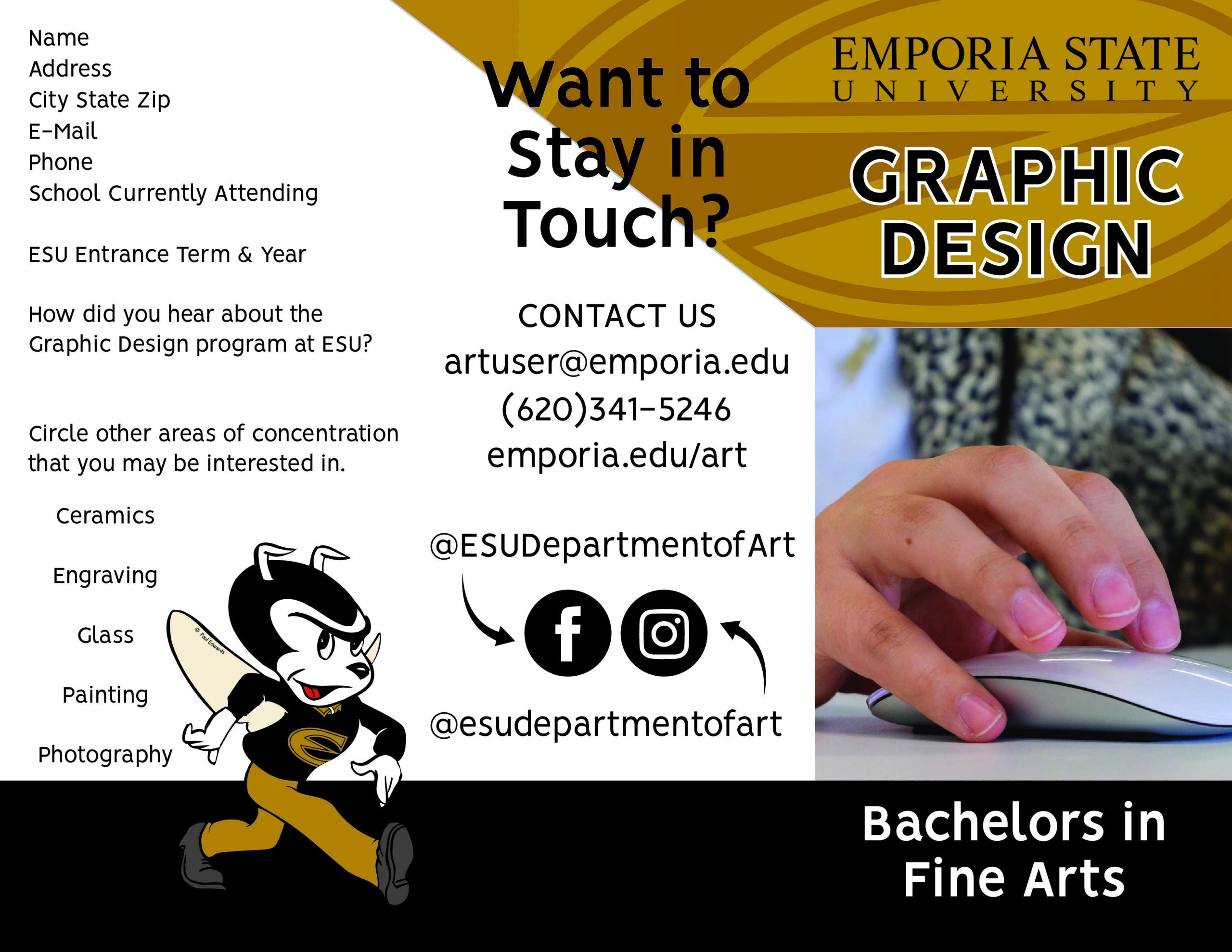 Brochure Outside for ESU Graphic Design