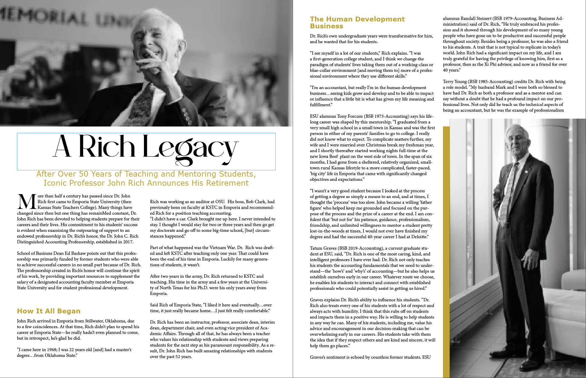 Page 1 and 2 of Magazine "A Rich Legacy"