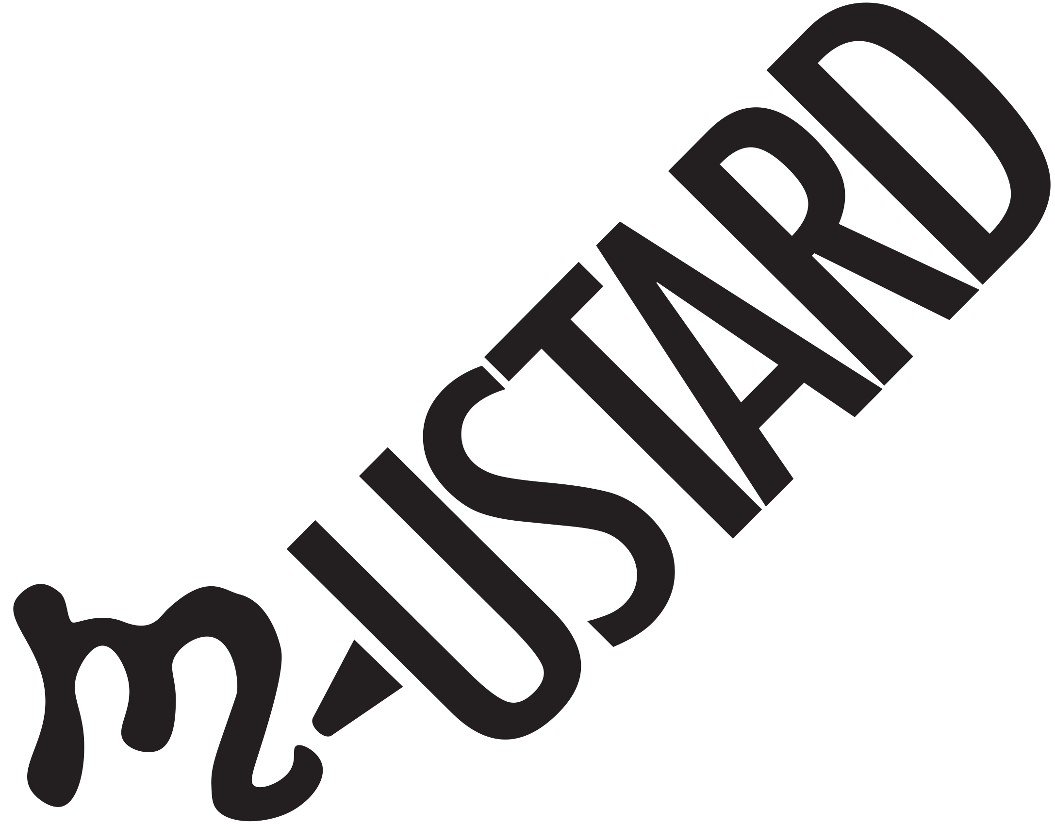 Mustard Bottle squeezing a "M"